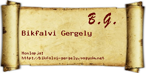 Bikfalvi Gergely névjegykártya